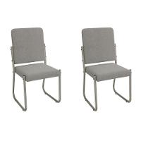 Cadeira Sala De Jantar Sicília 2c139nk Aço Kit 2 Un Niquel-boucle Cinza - Kappesberg - 1