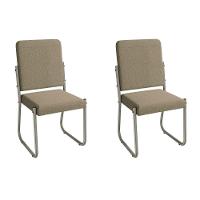 Cadeira Sala De Jantar Sicília 2c139nk Aço Kit 2 Un Niquel-boucle Bege Fendi - Kappesberg - 1