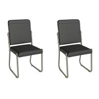 Cadeira Sala De Jantar Sicília 2c139nk Aço Kit 2 Un Niquel-ano Preto - Kappesberg - 1