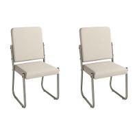 Cadeira Sala De Jantar Sicília 2c139nk Aço Kit 2 Un Niquel-ano Bege - Kappesberg - 1