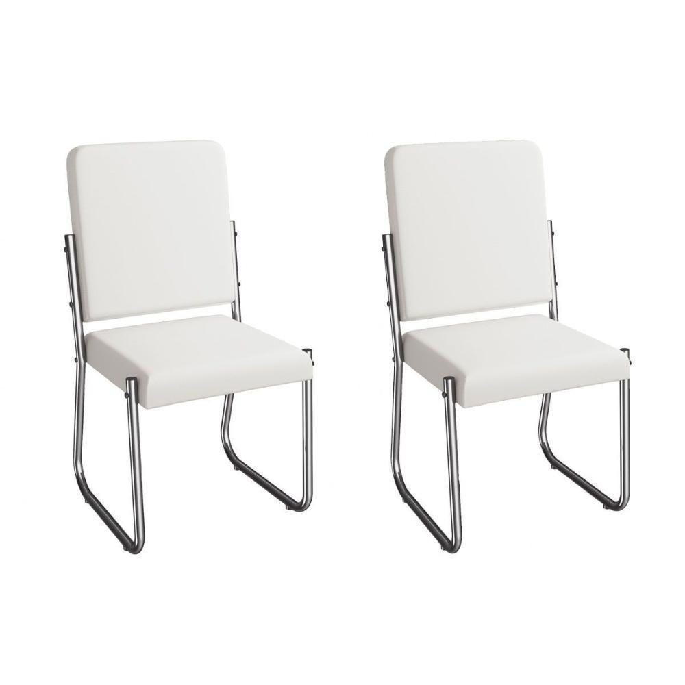 Cadeira Sala De Jantar Sicília 2c139cr Aço Kit 2 Un Cromado-ano Branco - Kappesberg - 1