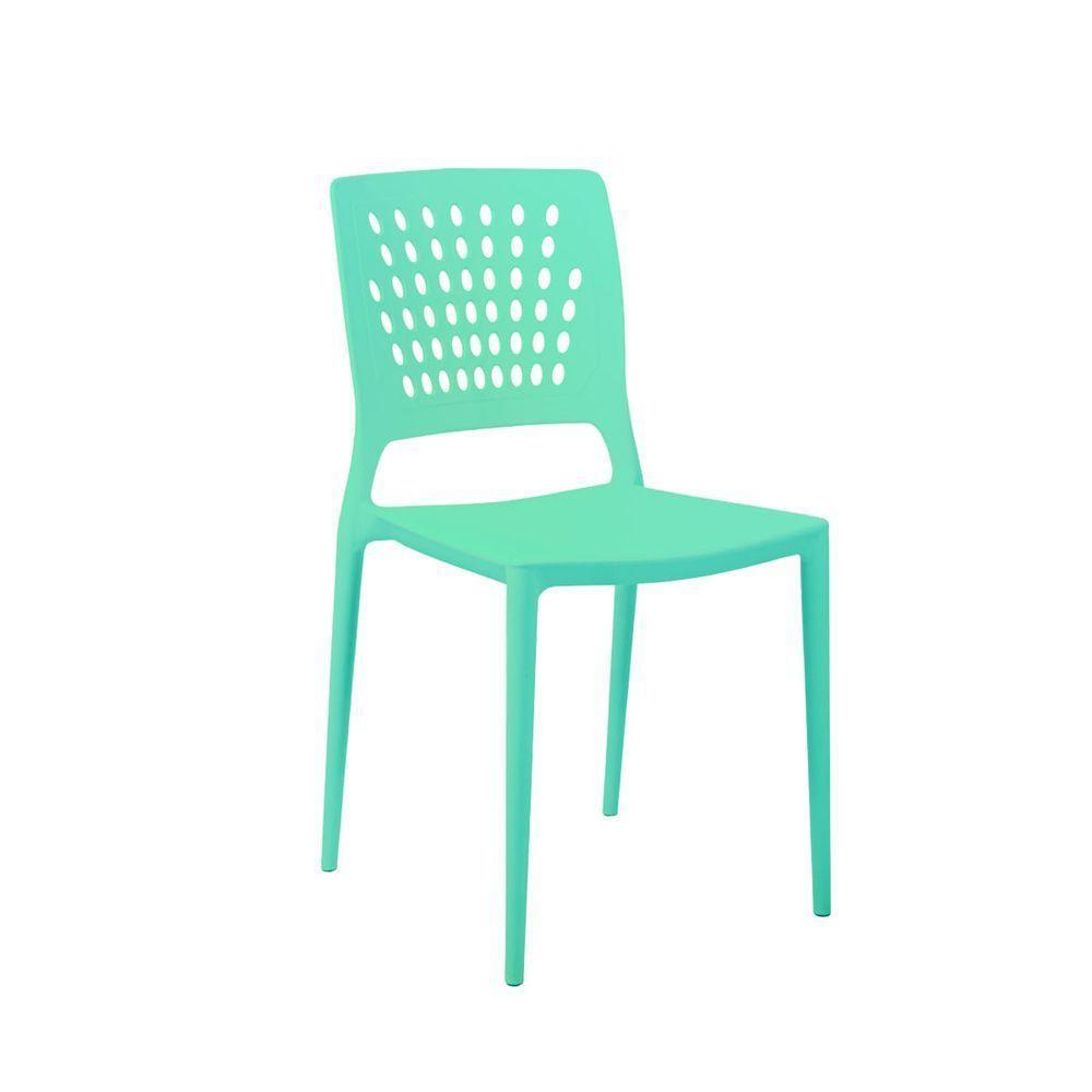 Cadeira Marte Turquesa Pastel Empilhável Em Polipropileno Acrilys - 1