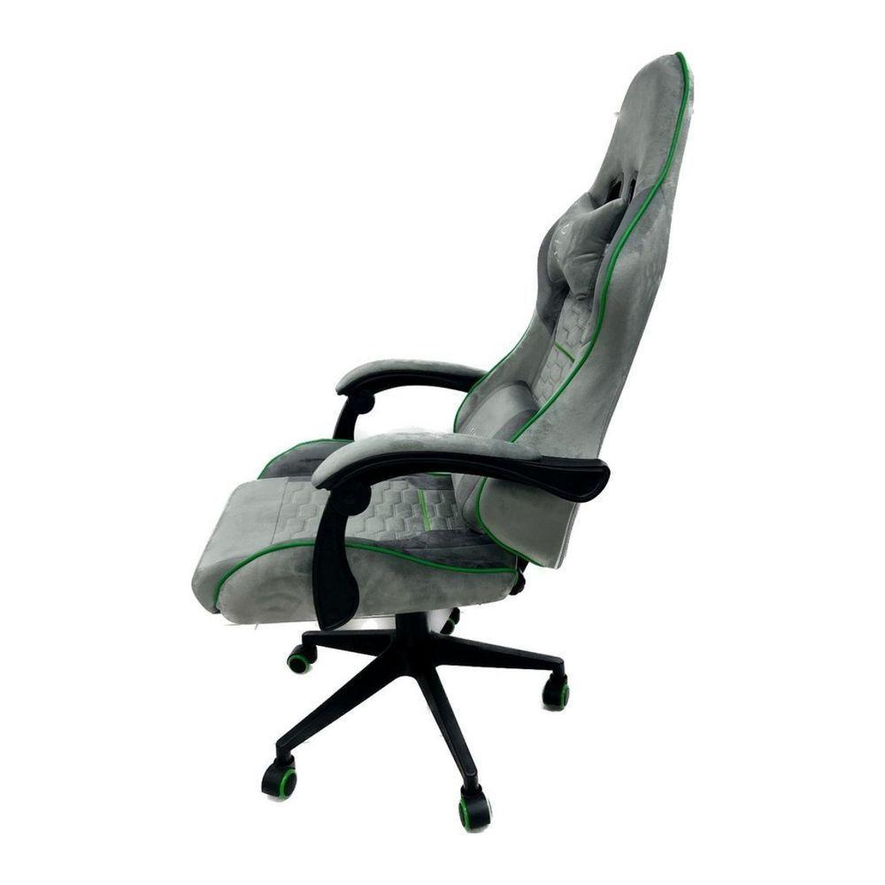 Cadeira Gamer Ergonômica Escritório Cinza Com Verde - 2