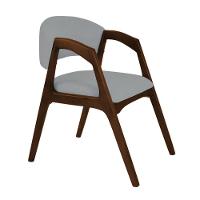 Cadeira De Jantar Gabriela Em Madeira E Mdf Mel Linho Cinza - 5