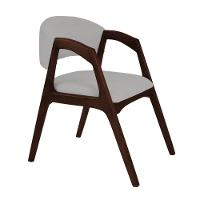 Cadeira De Jantar Gabriela Em Madeira E Mdf Castanho Linho Cinza Prata - 6