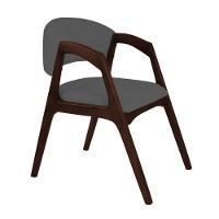 Cadeira De Jantar Gabriela Em Madeira E Mdf Castanho Linho Cinza Grafite - 6