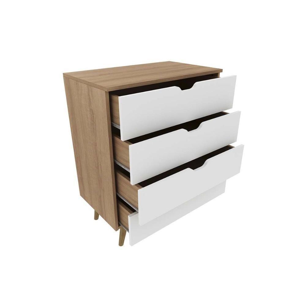 Cômoda Infantil Cm-8026 C- 4 Gavetas Amêndoa-branco - Tecno Mobili - 5