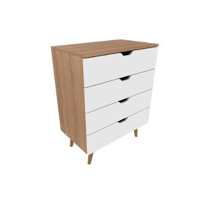 Cômoda Infantil CM-8026 4 Gavetas MDF com Puxadores Amêndoa Branco