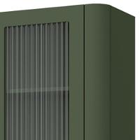 Cristaleira Sala De Jantar 2 Portas Vidro Pés Industrial Dourado Naim I03 Musgo - Lyam Decor - 6