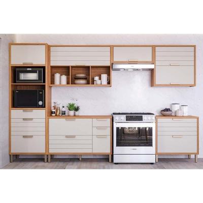 Cozinha Modulada Mgm Eloise 6 Peças (3aéreos+2balcões+1paneleiro) Cz023 Freijo-off White-mgm