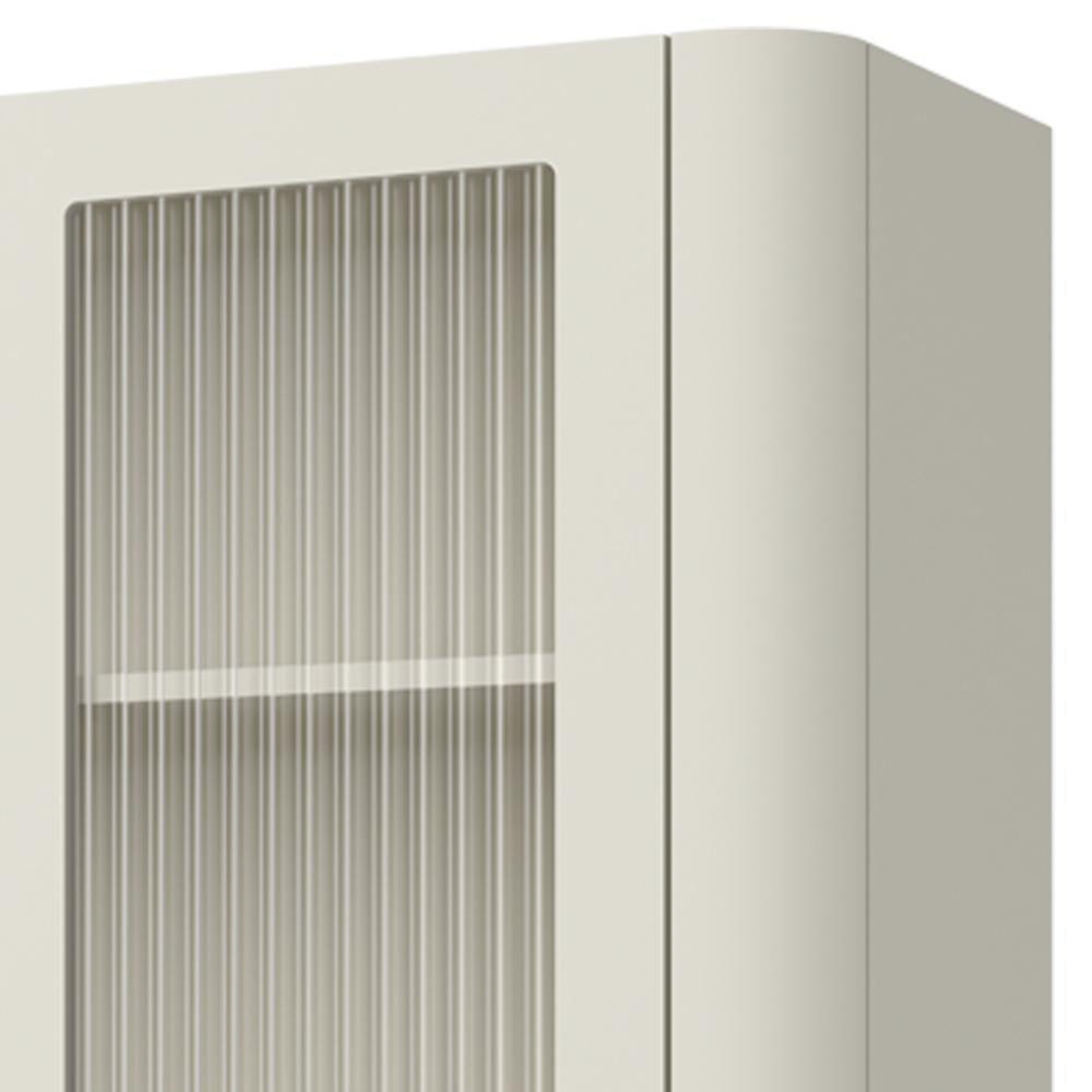 Cristaleira Sala De Jantar 2 Portas Vidro Pés Industrial Preto Naim I03 Luna - Lyam Decor - 6