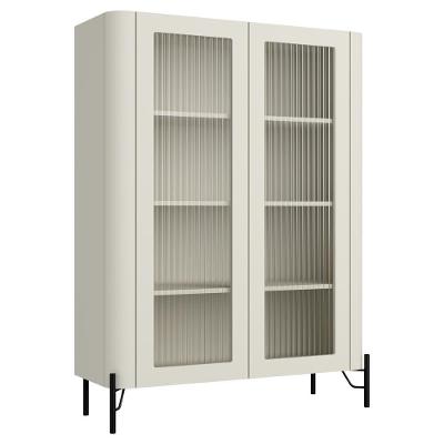 Cristaleira Sala De Jantar 2 Portas Vidro Pés Industrial Preto Naim I03 Luna - Lyam Decor