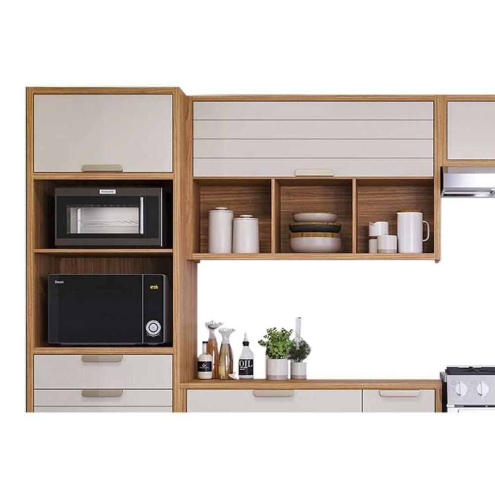 Cozinha Modulada Completa Eloise 6 Peças (3aéreos+2balcões+1paneleiro) Cz023 Freijo-off White - Mgm - 6