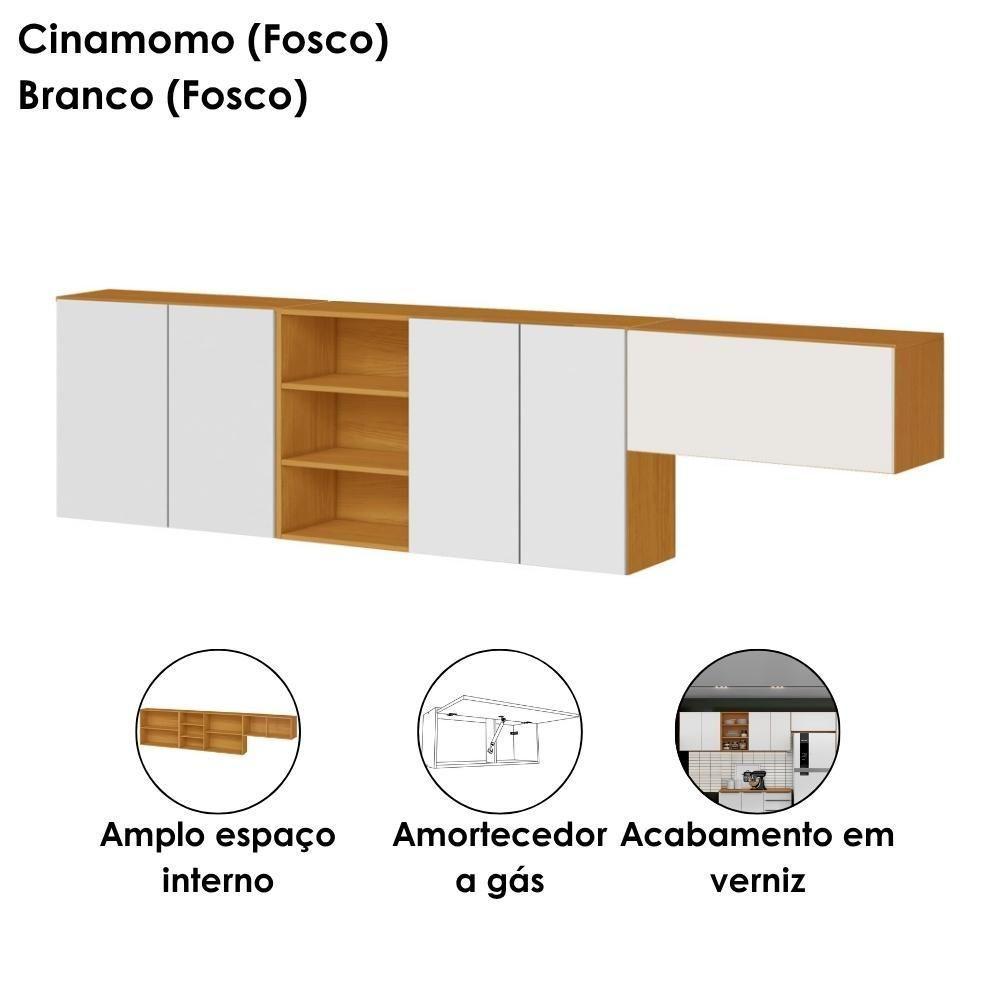 Cozinha Modulada Armario Aereo 3 Pecas Cinamomo Branco Armoveis Cinamomo Branco - 7