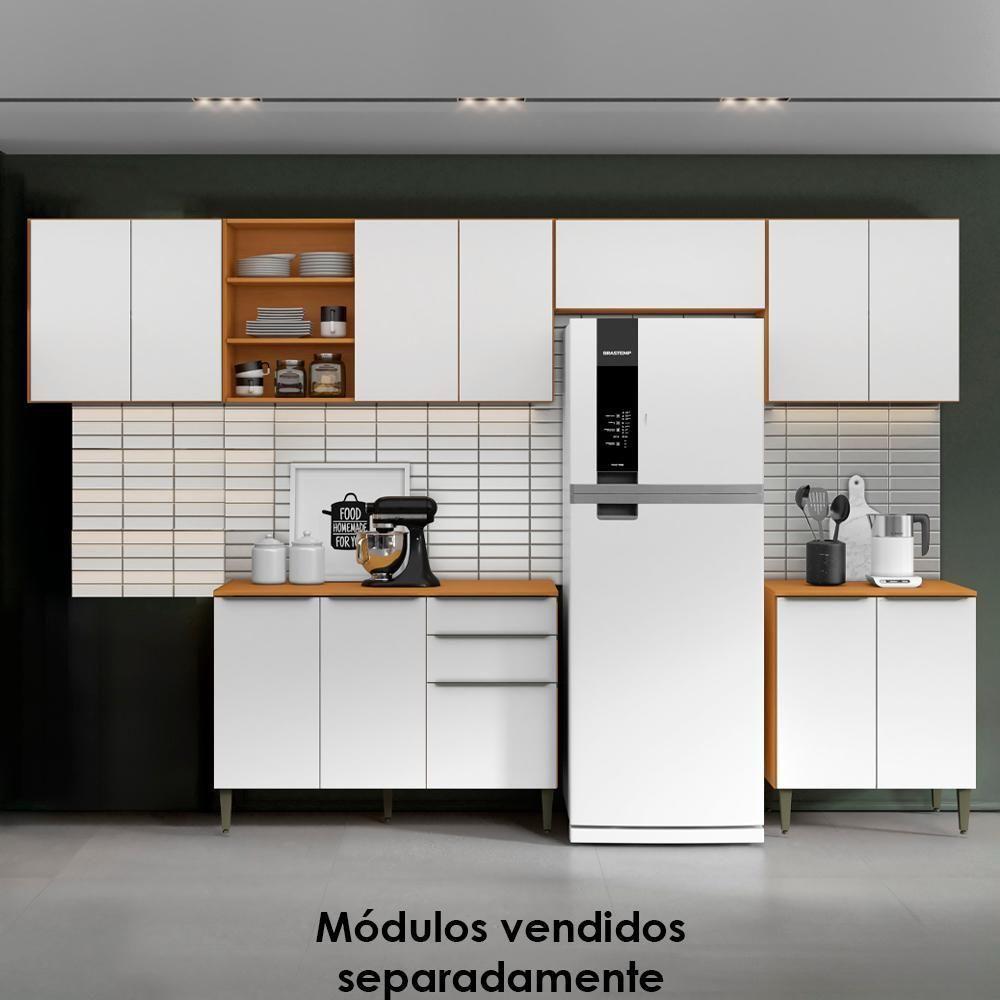 Cozinha Modulada Armario Aereo 3 Pecas Cinamomo Branco Armoveis Cinamomo Branco - 8