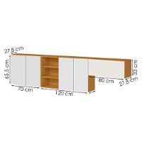 Cozinha Modulada Armario Aereo 3 Pecas Cinamomo Branco Armoveis Cinamomo Branco - 3