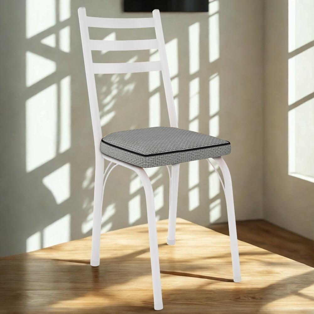 Cadeira Tubular Europa 141 Branco Assento Platina Artef Platina - 2