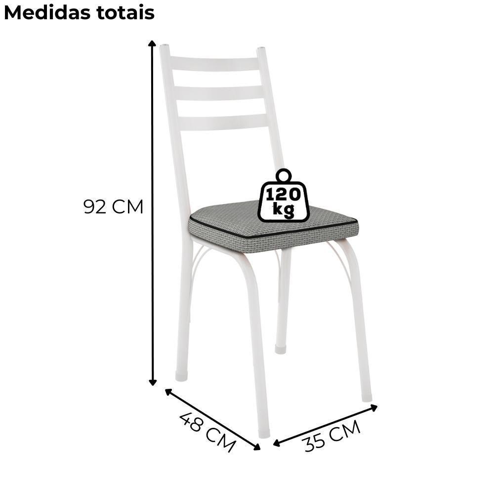 Cadeira Tubular Europa 141 Branco Assento Platina Artef Platina - 3