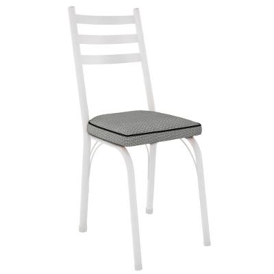 Cadeira Tubular Europa 141 Branco Assento Platina Artef Platina