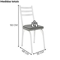 Cadeira Tubular Europa 141 Branco Assento Platina Artef Platina - 3