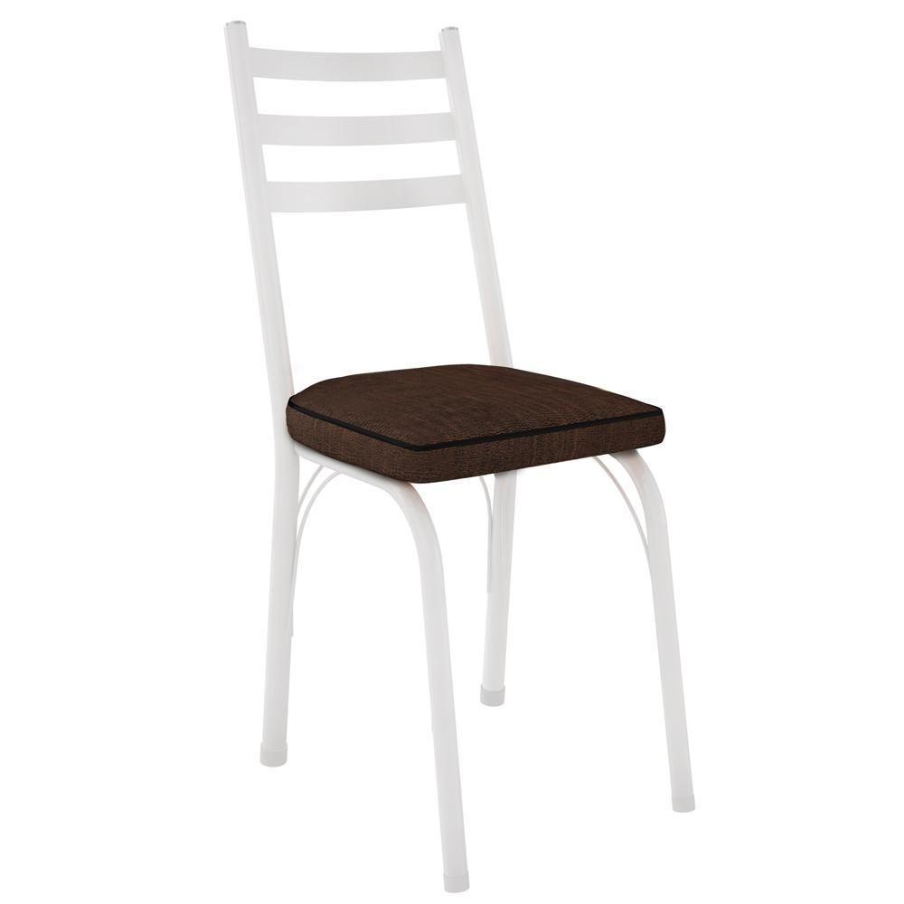 Cadeira Tubular Europa 141 Branco Assento Madeira Imbuia Artef Madeira Imbuia - 1