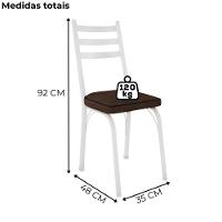 Cadeira Tubular Europa 141 Branco Assento Madeira Imbuia Artef Madeira Imbuia - 3