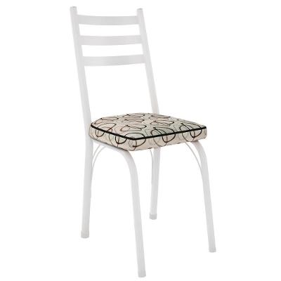 Cadeira Tubular Europa 141 Branco Assento Madeira Cedro Artef Madeira Cedro