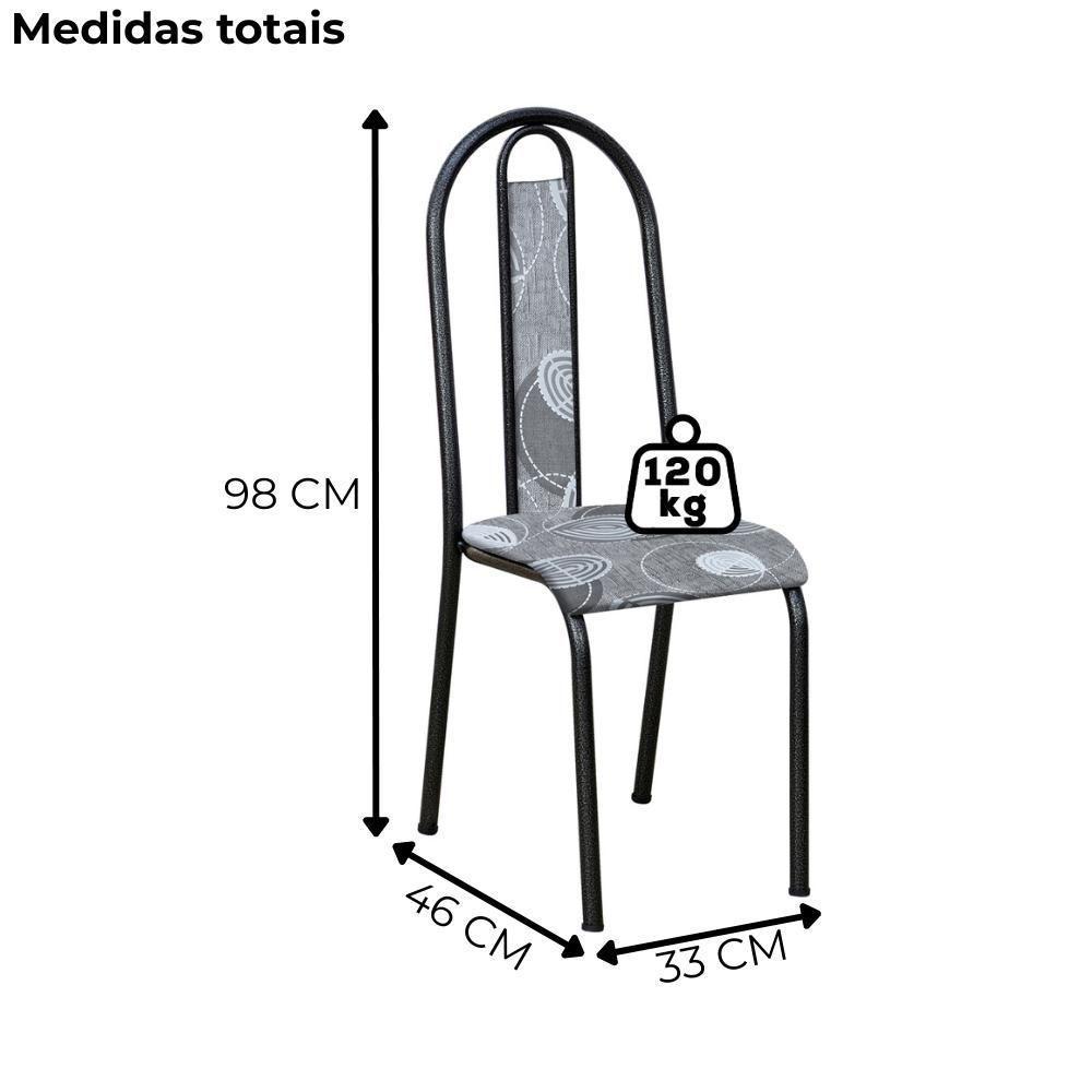 Cadeira Tubular America 058 Cromo Preto Assento Pará Artef Pará - 3