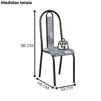 Cadeira Tubular America 058 Cromo Preto Assento Pará Artef Pará - 3