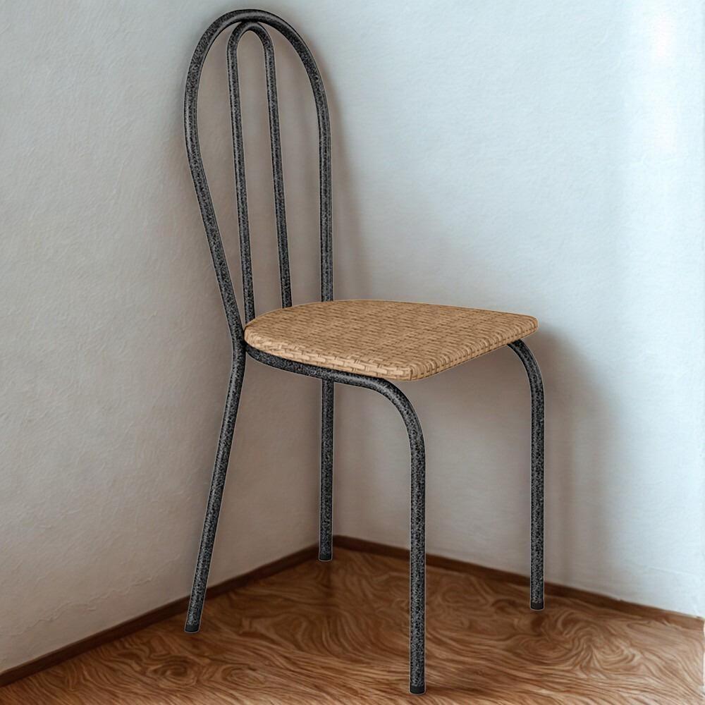 Cadeira Tubular America 004 Cromo Preto Assento Rattan Artef Rattan - 2