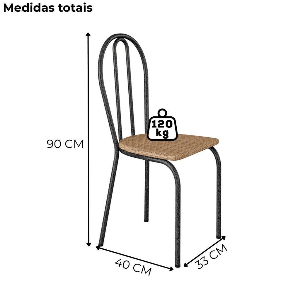 Cadeira Tubular America 004 Cromo Preto Assento Rattan Artef Rattan - 3