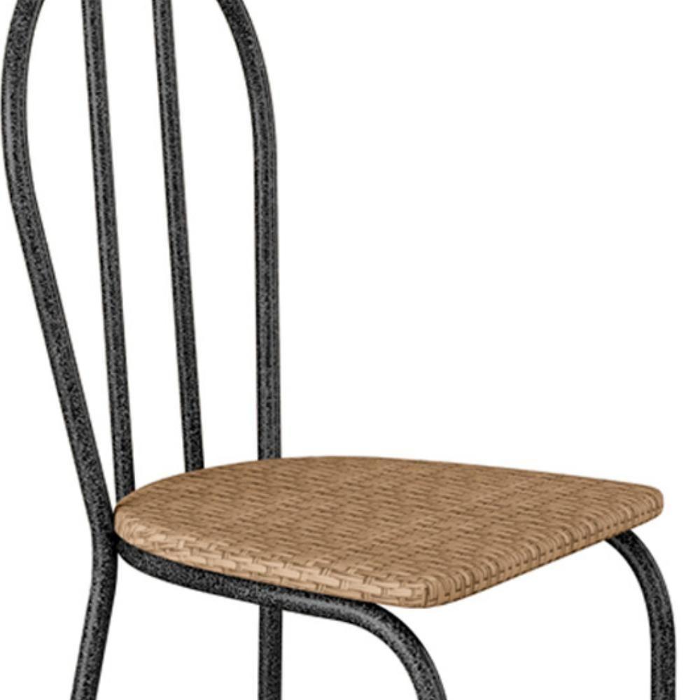 Cadeira Tubular America 004 Cromo Preto Assento Rattan Artef Rattan - 4