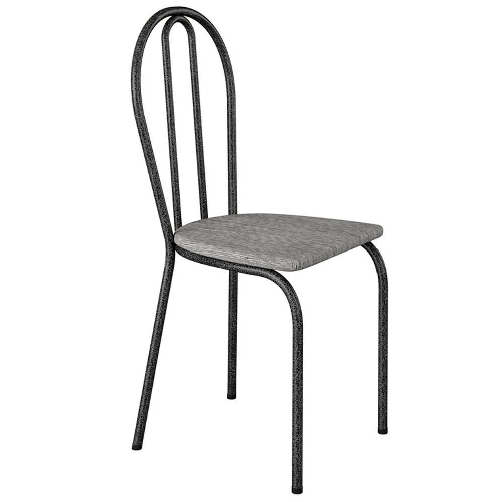 Cadeira Tubular America 004 Cromo Preto Assento Grafiato Artef Grafiato - 1