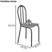 Cadeira Tubular America 004 Cromo Preto Assento Grafiato Artef Grafiato - 3