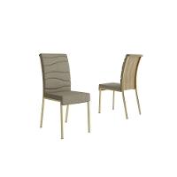 Cadeira Sala De Jantar Wave 1754 Kit 2 Un Dourado-linho Bamboo-courano Bamboo-noce - Carraro - 1