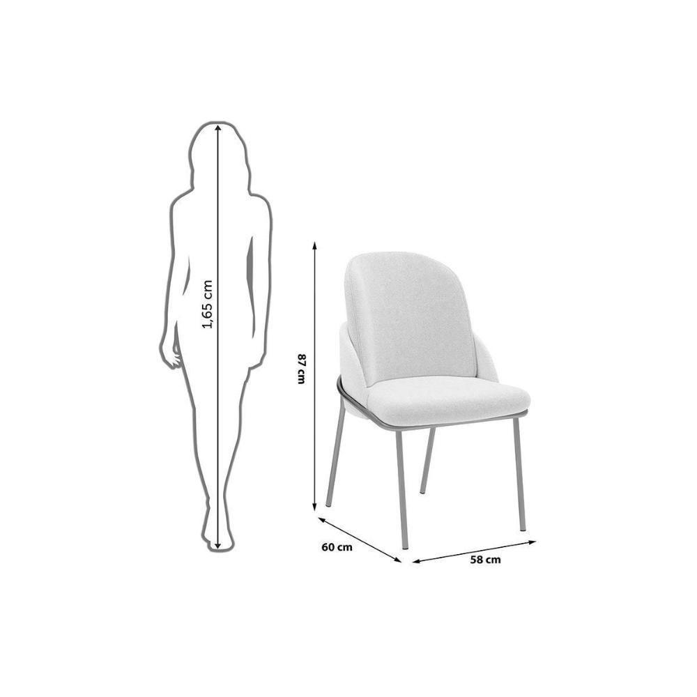 Cadeira Sala De Jantar Vitta Kit 4 Un Metal Boucle Perola - Dj Móveis - 2