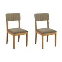 Cadeira Sala De Jantar Telma 2cmm012ca Premium Madeira Maciça Kit 2 Un Carvalho-boucle Bege Fendi - Kappesberg - 1