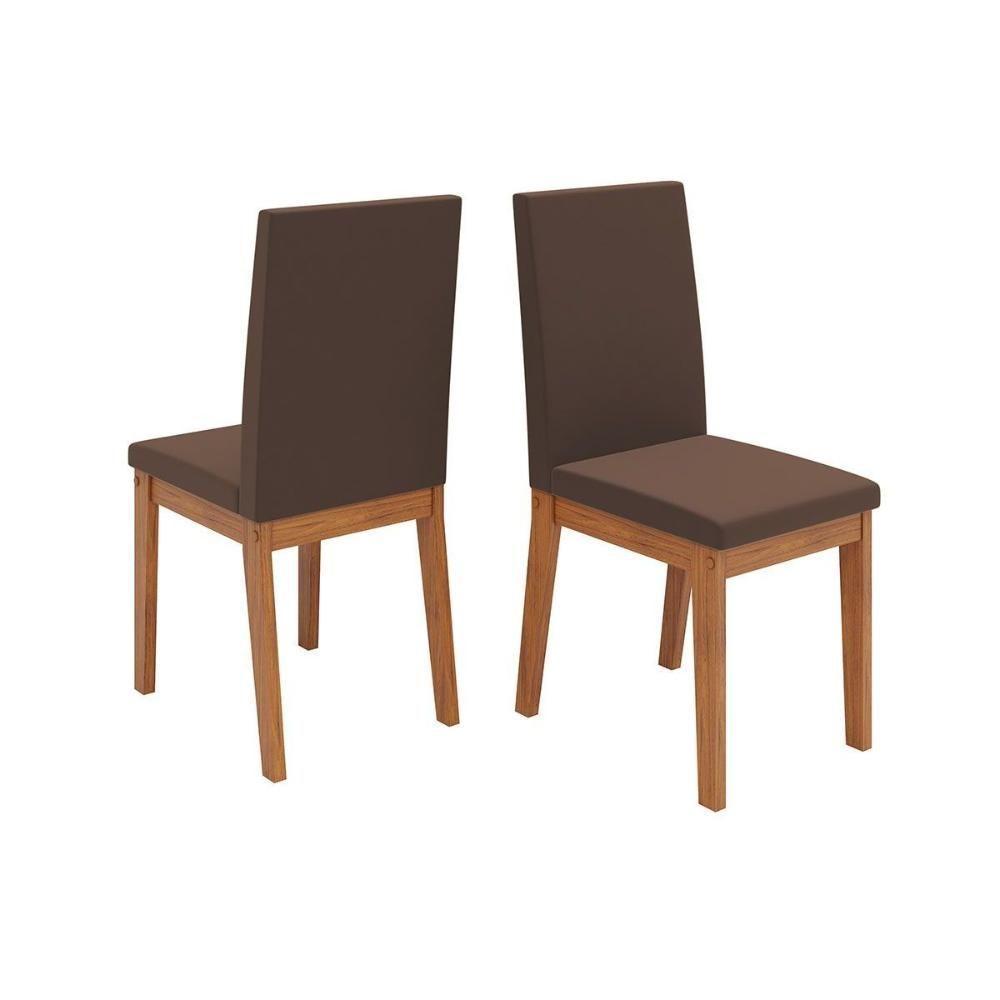 Cadeira Sala De Jantar Suzy Kit 2 Un Freijo-suede Moca Marrom - Dj Móveis - 1