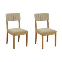 Cadeira Sala De Jantar Telma 2cmm012ca Premium Madeira Maciça Kit 2 Un Carvalho-boucle Bege - Kappesberg - 1