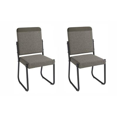 Cadeira Sala De Jantar Sicília 2c139prf Aço Kit 2 Un Preto-linho Compose Escuro - Kappesberg