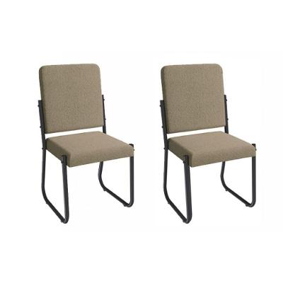 Cadeira Sala De Jantar Sicília 2c139prf Aço Kit 2 Un Preto-boucle Bege Fendi - Kappesberg