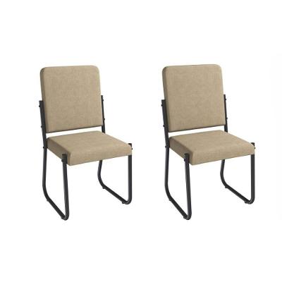 Cadeira Sala De Jantar Sicília 2c139prf Aço Kit 2 Un Preto-ano Capuccino - Kappesberg