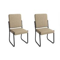 Cadeira Sala De Jantar Sicília 2c139prf Aço Kit 2 Un Preto-ano Capuccino - Kappesberg - 1