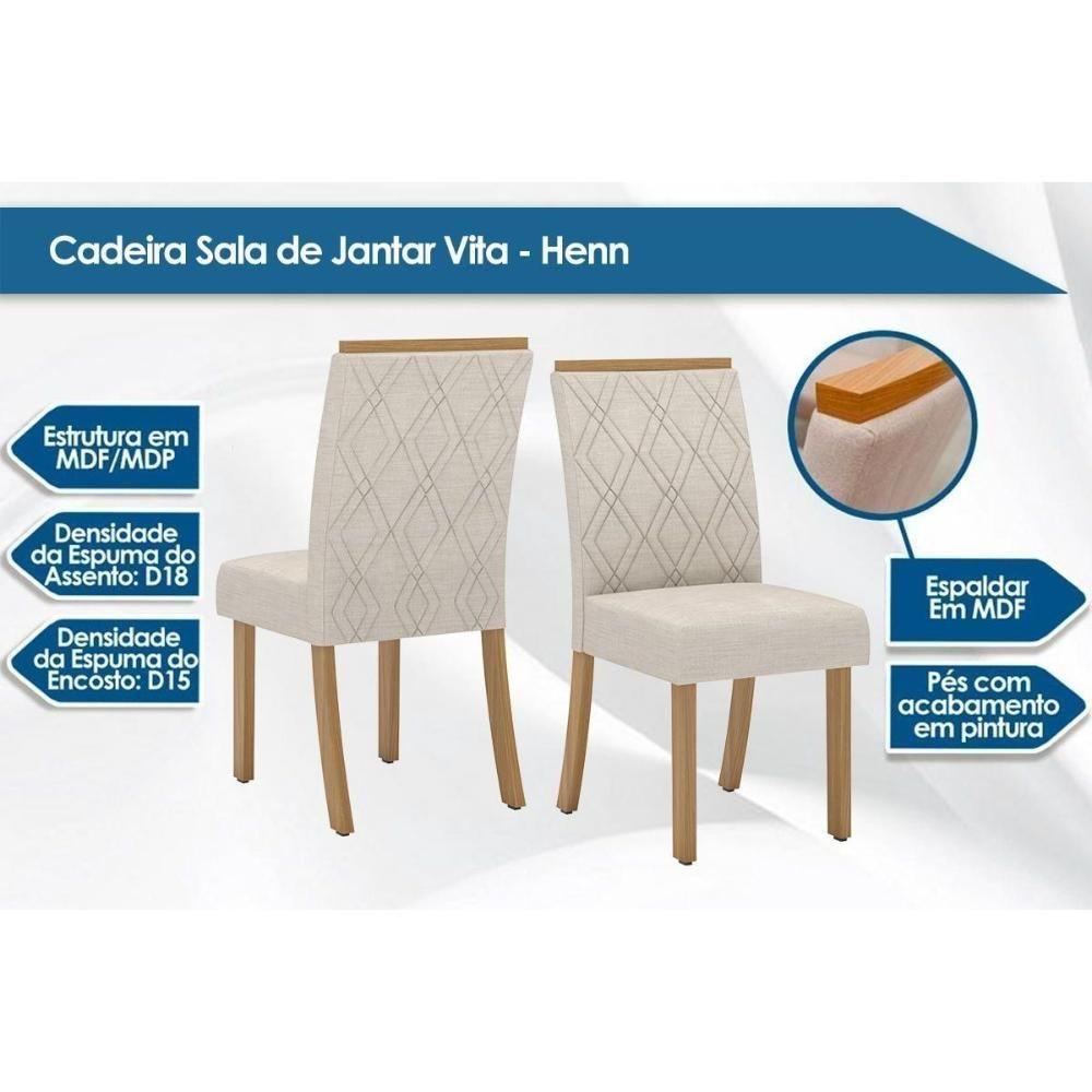 Kit 4 Cadeiras De Cozinha Vita 4 Uni Nature-suede Light Bege - Henn - 3