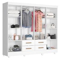 Guarda Roupa Casal Porto 8 Portas Branco - Móveis Leão - 6