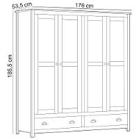 Guarda Roupa Casal 4 Portas 2 Gavetas Madeira Maciça Mazzaro F06 Freijó - Lyam Decor - 7