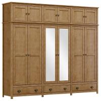 Guarda Roupa Casal 12 Portas Com Espelho E Maleiro Mazzaro F06 Freijó - Lyam Decor - 1