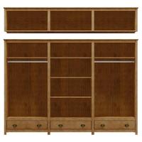 Guarda Roupa Casal 12 Portas Com Espelho E Maleiro Mazzaro F06 Freijó - Lyam Decor