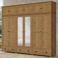 Guarda Roupa Casal 12 Portas Com Espelho E Maleiro Mazzaro F06 Freijó - Lyam Decor - 7