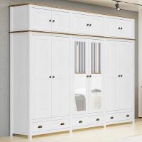 Guarda Roupa Casal 12 Portas Com Espelho E Maleiro Mazzaro F06 Branco Freijó - Lyam Decor - 2